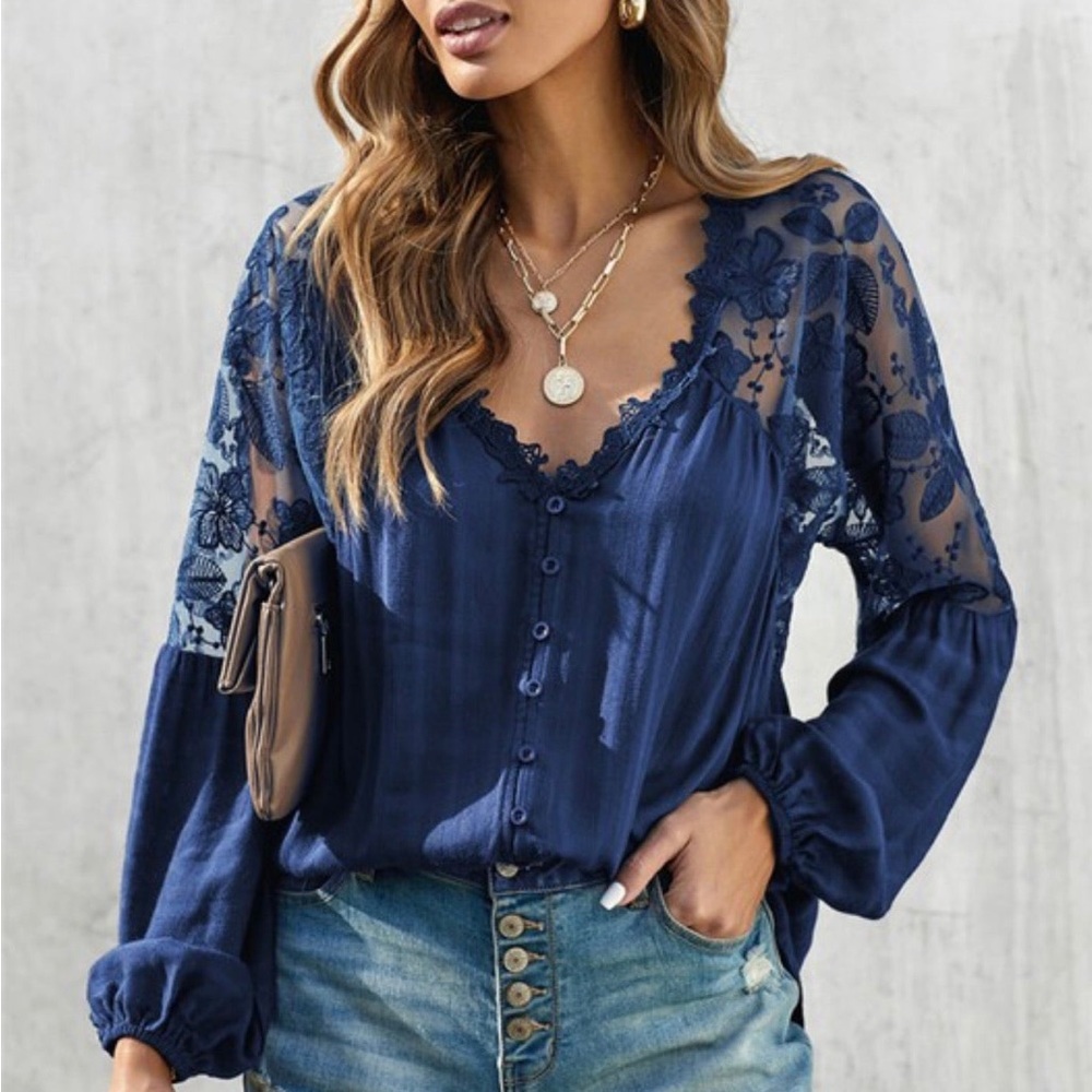 Lace Shoulder Blouse
